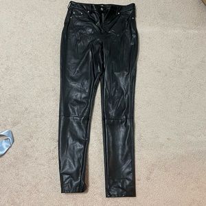 High waisted leather pants